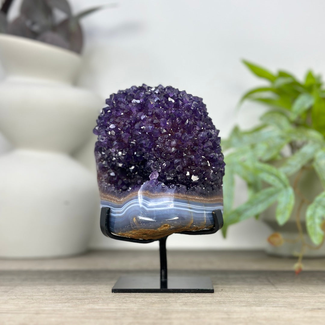 Natural amethyst Cluster on Stand For Home Decor - MWS3302