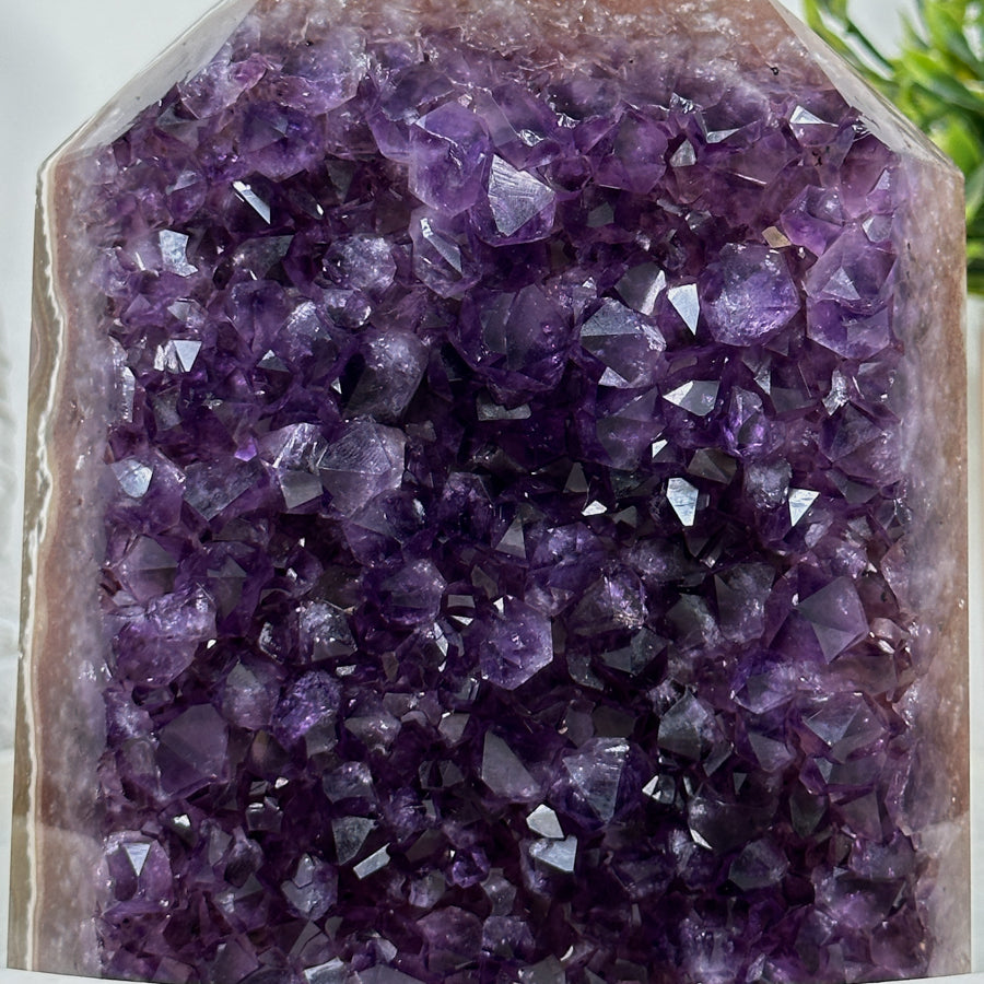 Top Grade Amethyst &amp; Jasper Stone Tower Carving  - STP0147