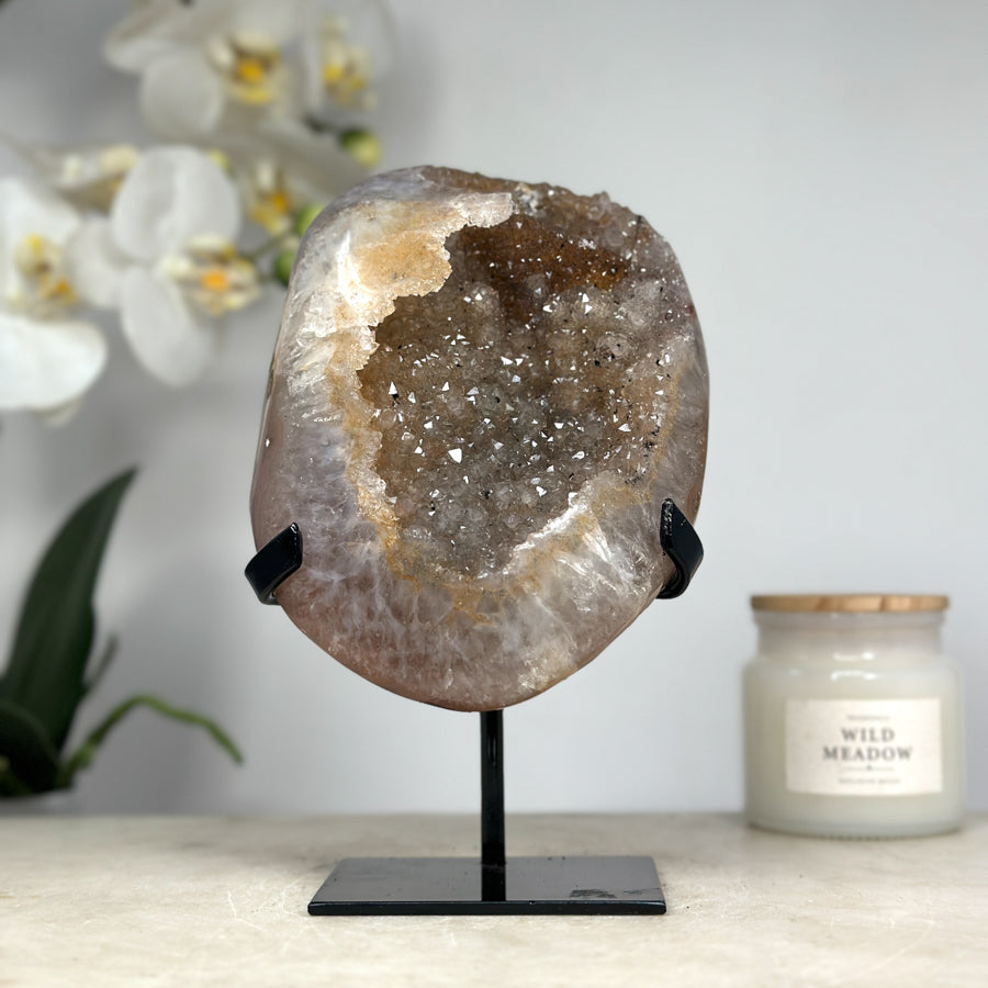 Yellow Quartz Druzy Geode - MWS1286