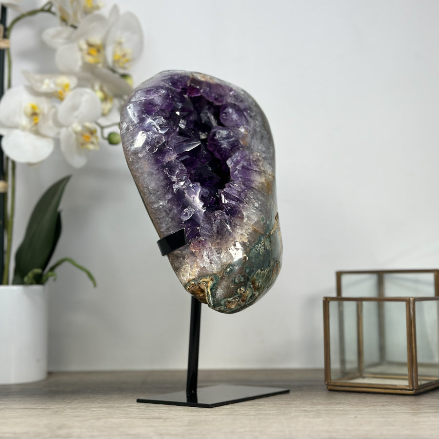 Amethyst Geode with Green Jasper Shell - MWS2211