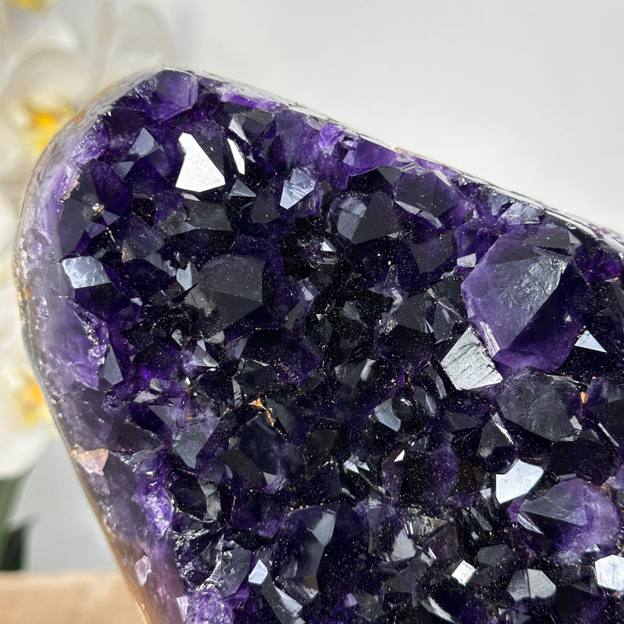 AAA Natural Amethyst Crystal Specimen with Metal Stand - MWS1936