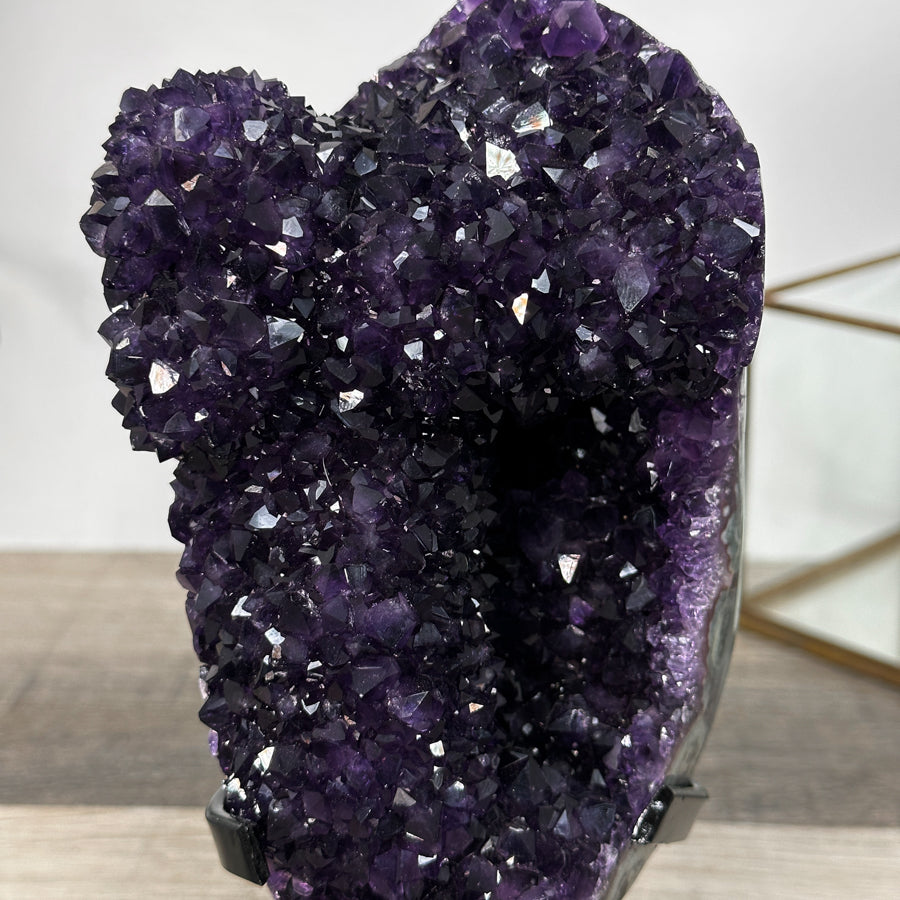 Deep Purple Amethyst Stalactite Formation on Metal Stand - MWS2729