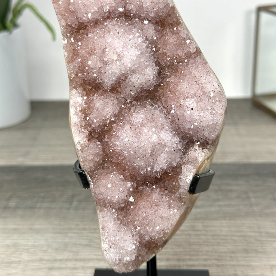 Natural Rainbow Quartz Cluster on Metal Stand - MWS2855