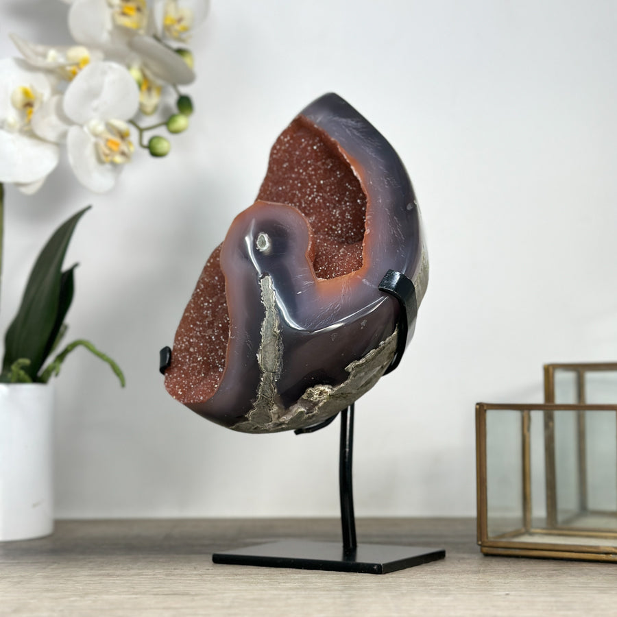 Outstanding Natural Orange Quartz Druzy &amp; Agate Specimen - MWS2222