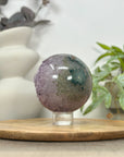 Amethyst & Quartz Sphere Geode with Druzy Interior - SPH0160