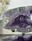 Large Amethyst & Green Jasper Jewelry Box on Metal Stand - MWS2993