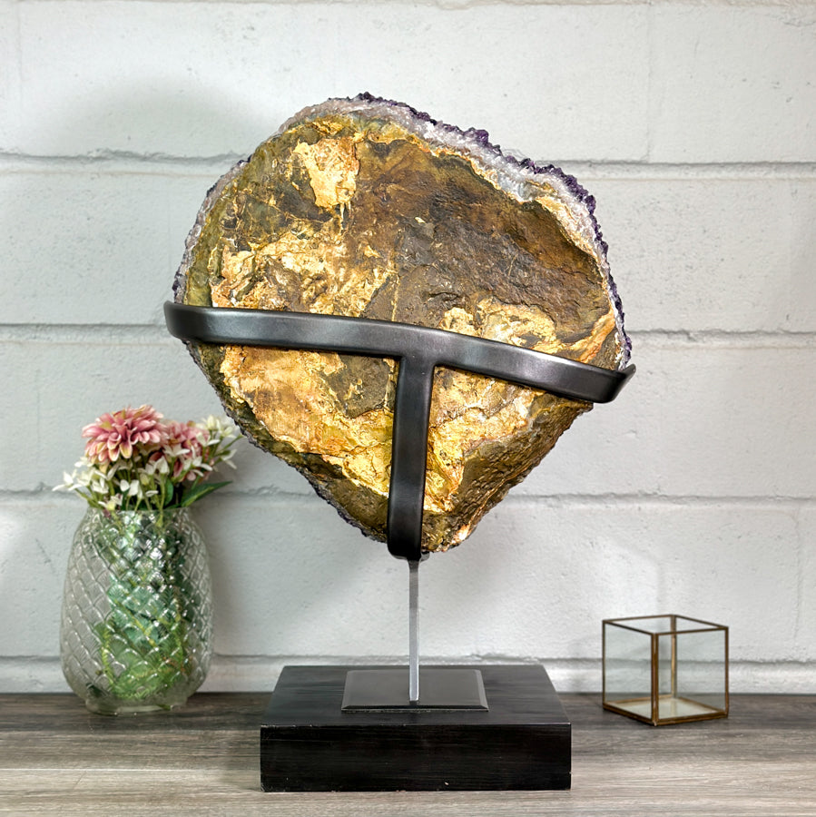 Natural Amethyst Crystal Cluster, Masive Top Quality Stetement Piece - Premium Stand Included - MWS2760