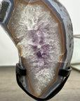 Natural Quartz & Amethyst Stone Slice on Stand - MWS3008