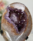 Stunning Natural Amethyst & Quartz Geode with Orange Crystalization - MWS0739