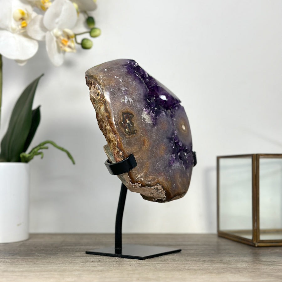 Natural Uruguayan Amethyst Crystal Cluster with Stalactite Eye Formation - MWS2429