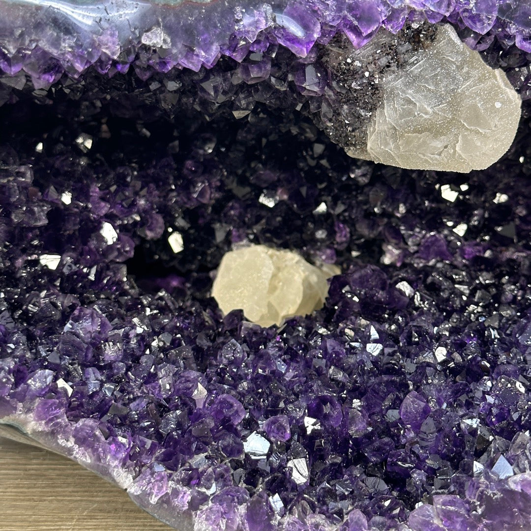 Huge Natural Amethyst Geode with Calcite Formations - STGE0089