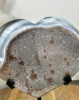 Blue Agate & Quartz Druzy Stone Heart - HST0350