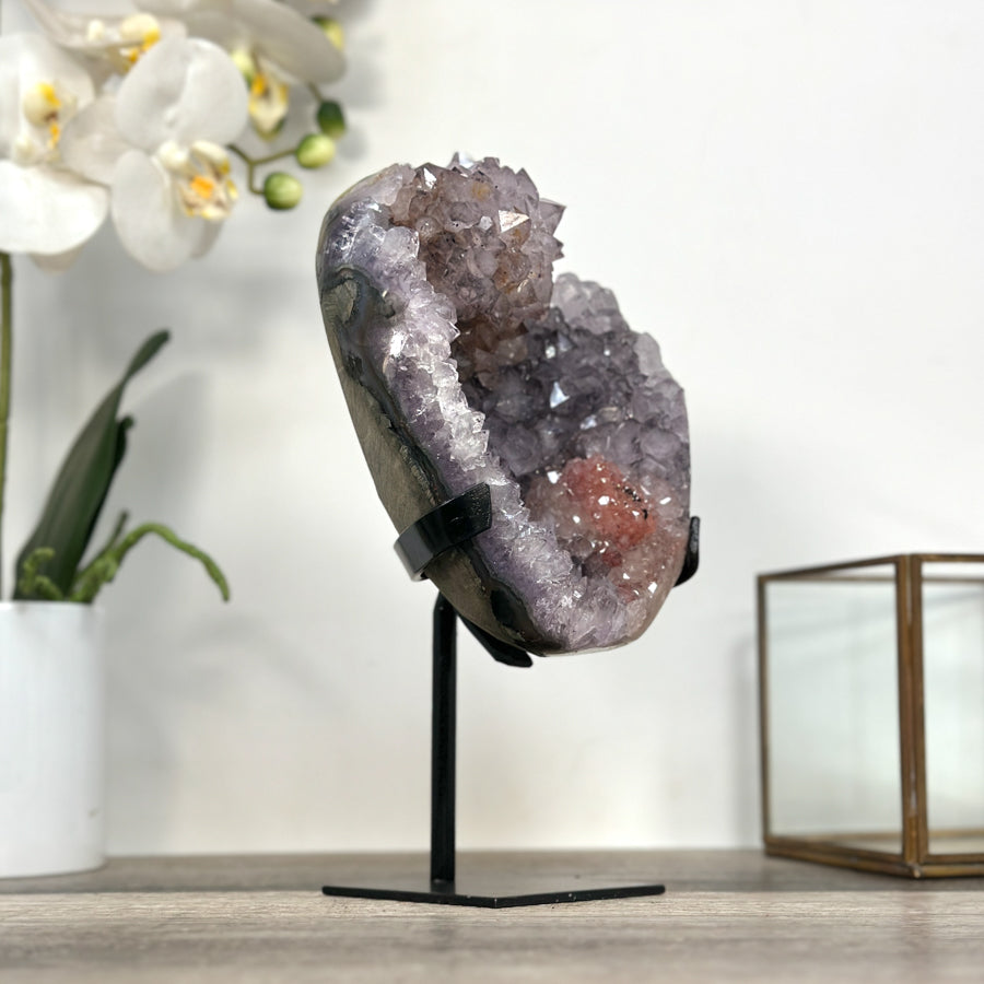 Amethyst Crystal Cluster with Pink Highlights Crystals - MWS2608