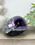 Natural Deep Purple Geode with Green Jasper Shell - STGE0047