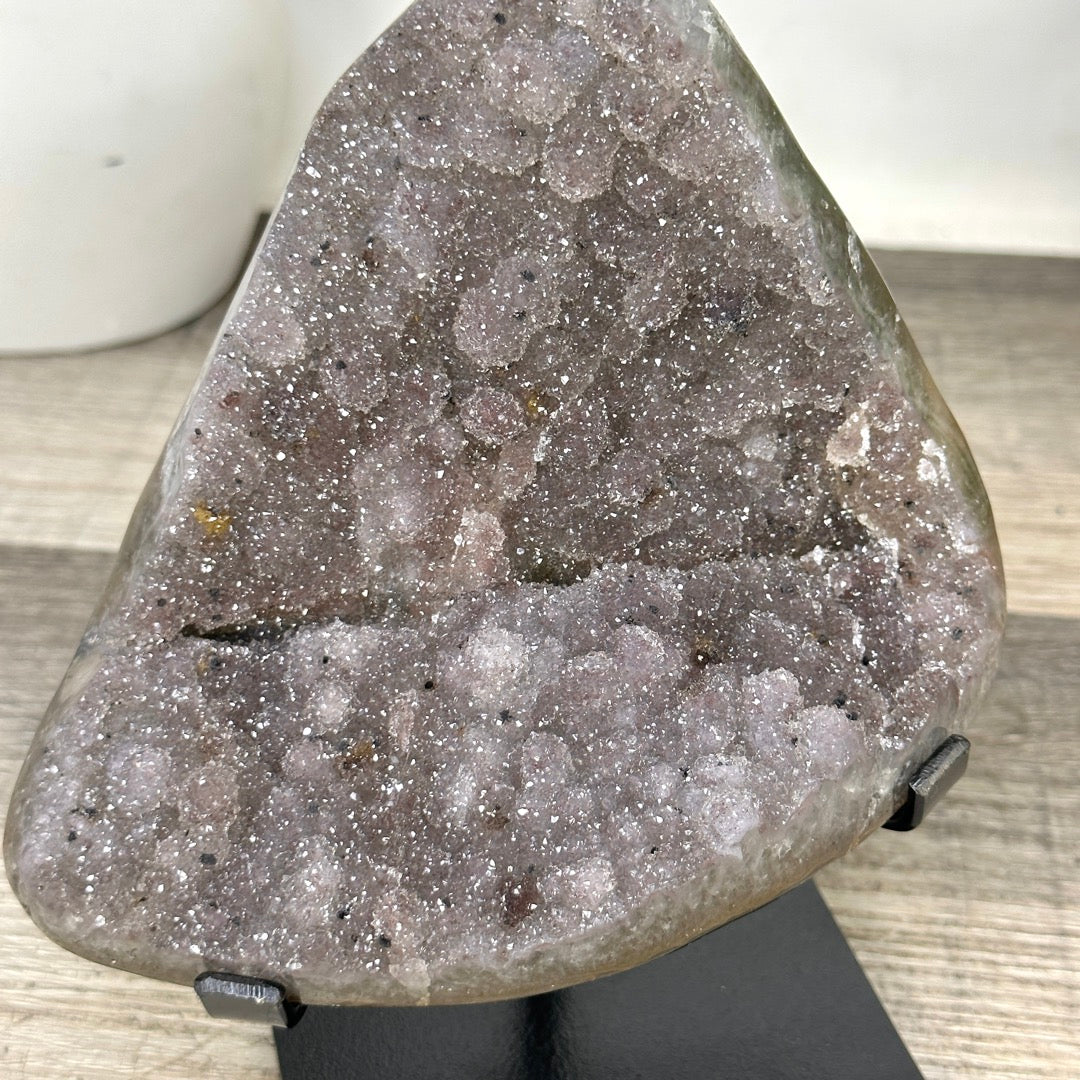 Natural Sugar Quartz Specimen on Metal Stand - MWS3371