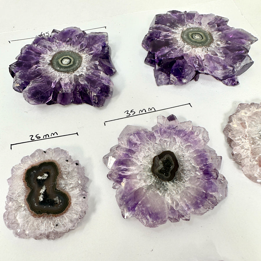Amethhyst &amp; Quartz High-Quality Stalactite Slices for Jewelers - Wholesale Bulk Pack - STS0071