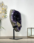 Top Quality Amethyst Geode With Calcite on Metal Stand - MWS2752