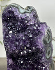 Deep Purple Amethyst Geode With Eye Formations on Metal Stand - MWS2703