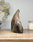Natural Quartz Flame Carving Geode - FST0150