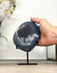 Agate Geode with Druzy Crystals on Stand – Natural Stone Display Piece - MWS2862