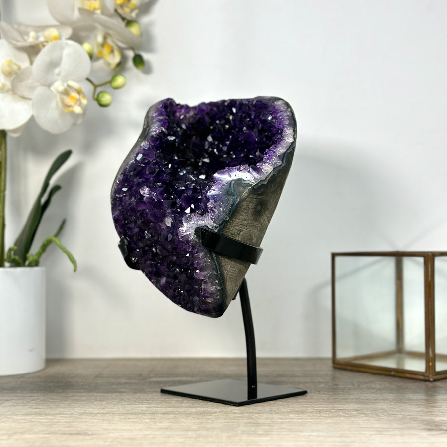 Uruguayan Amethyst Crystal - Custom Metal Stand Included - MWS2486