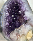 Uruguayan Amethyst Geode with Calcite Inclusion on Metal Stand - MWS3330