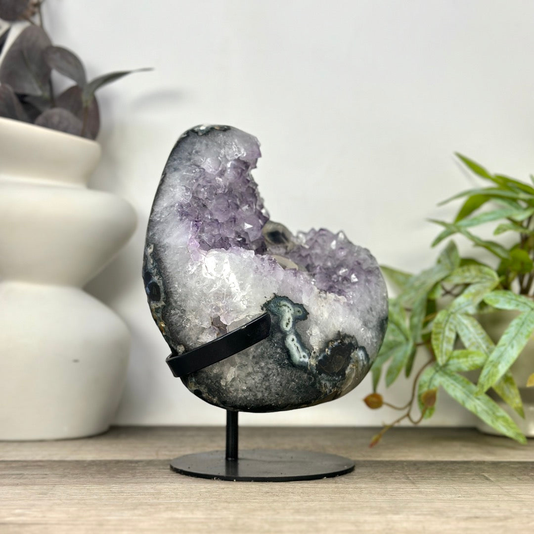 Natural Uruguayan Quartz Specimen on Stand - MWS3300