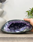 Natural Amethyst Geode with Green Jasper Shell From Uruguay - STGE0113