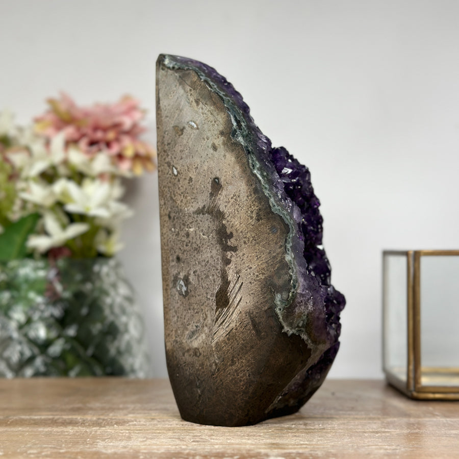Amethyst Cathedral with Green Jasper Shell - CBP1066