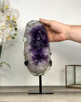 Natural Large Amethyst Geode with Quartz & Green Jasper Shell - MWS2828