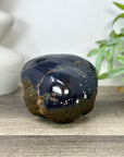 Natural Pink Amethyst Geode with Blue Banded Agate Shell - STGE0040