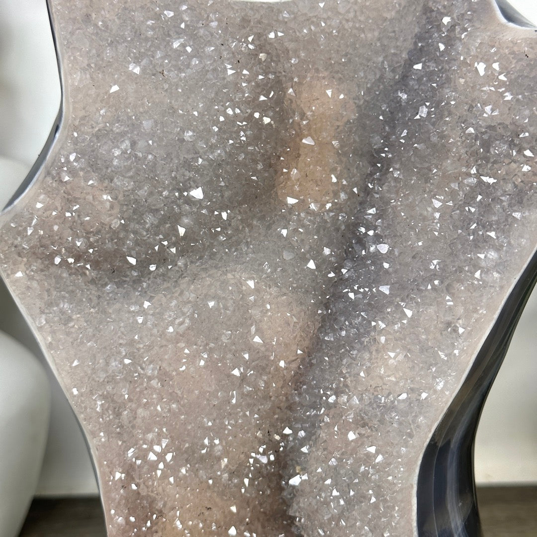 Unique Art Agate &amp; Quartz Geode for Home Decor - Urguayan Statement Piece - CBP1401