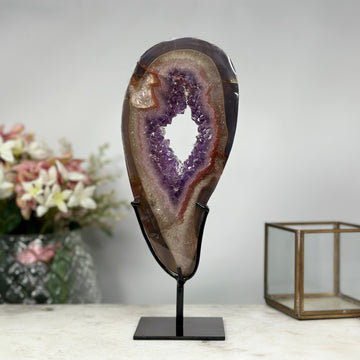 Uruguayan Amethyst & Agate Natural Portal, Ready to Display: Ideal for Living Room or Crystal Collection - MWS0830