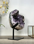 Natural Amethyst Cluster with Back Hematite & Calcite Crystal Formation - MWS2706
