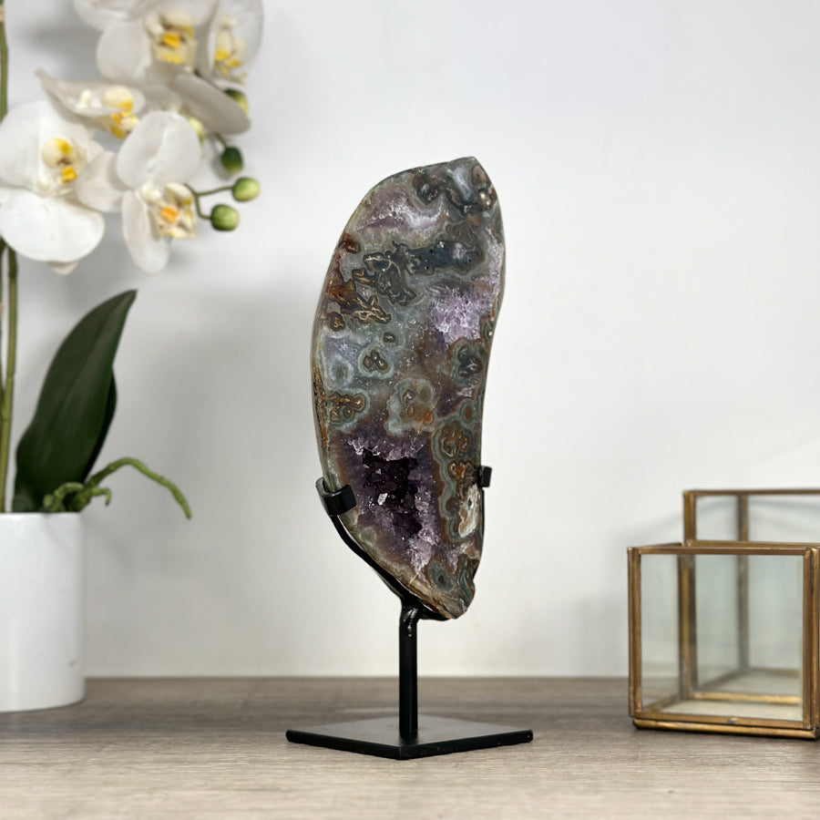 Amethyst &amp; Green Jasper Stone Slice - MWS2241