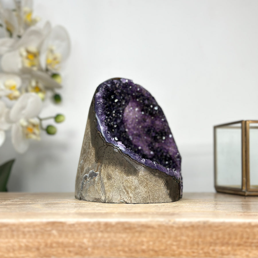Amethyst Geode with Sparkling Crystal Interior - CBP1155