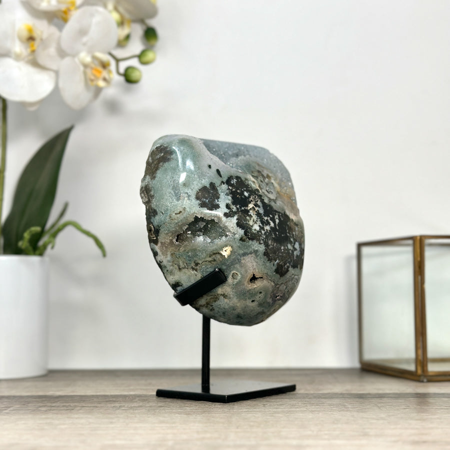 Rare Natural Quartz Druzy Geode with Hematite Formation - MWS2867