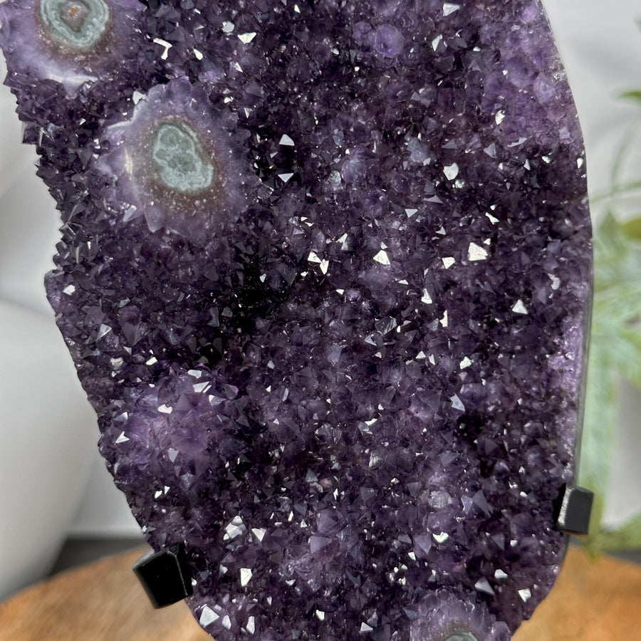 Natural Deep Purple Amethyst Cluster on Metal Stand - MWS3104