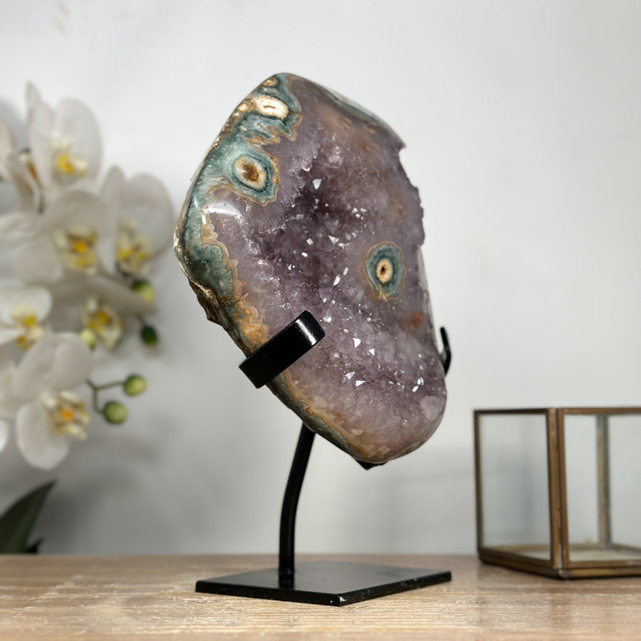 Beautiful Quartz Cluster with Polished Jasper Matrix - MWS1991