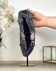 Huge Natural Top Grade Amethyst Geode, Metal Stand Included - MWS2476