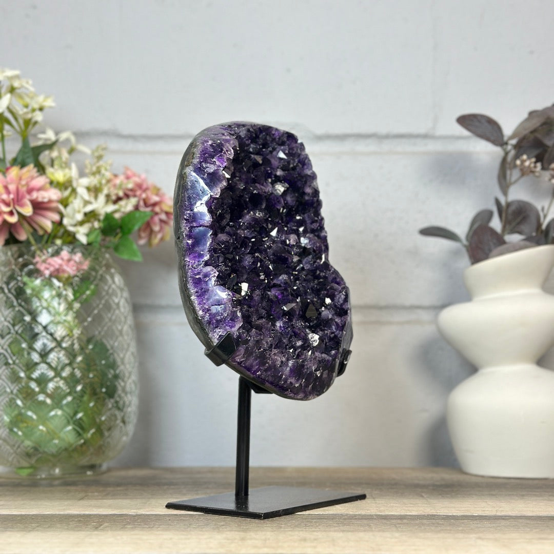 Deep Purple Amethyst Cluster with Large &amp; Shinny Crystals - MWS3401