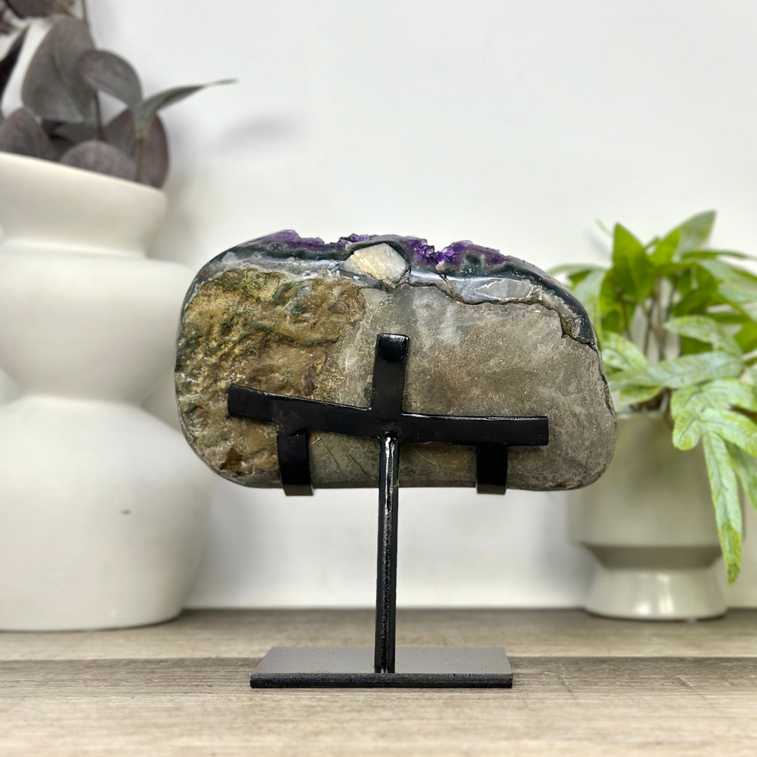Top Grade Amethyst Crystal Specimen on Metal Stand - MWS3380