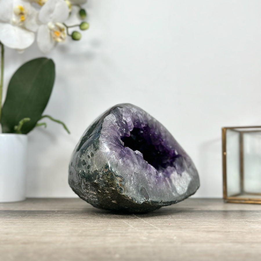 Amethyst Stone Geode with Crystal Cavity from Uruguay - STGE0029