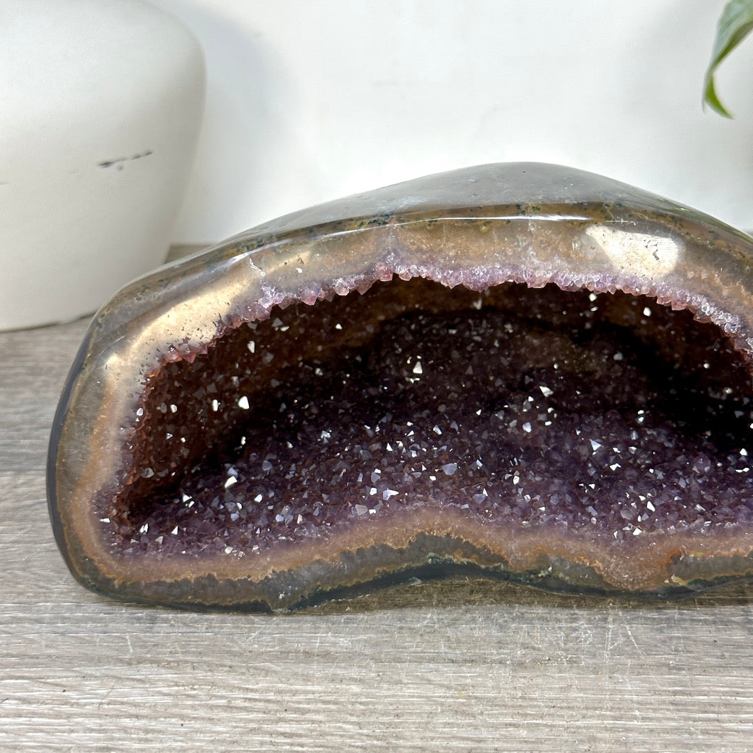 Natural Amethyst Geode with Agate Shell - STGE0112