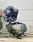 Huge 43 lb Natural Amethyst & Green Jasper Geode - MWS2994