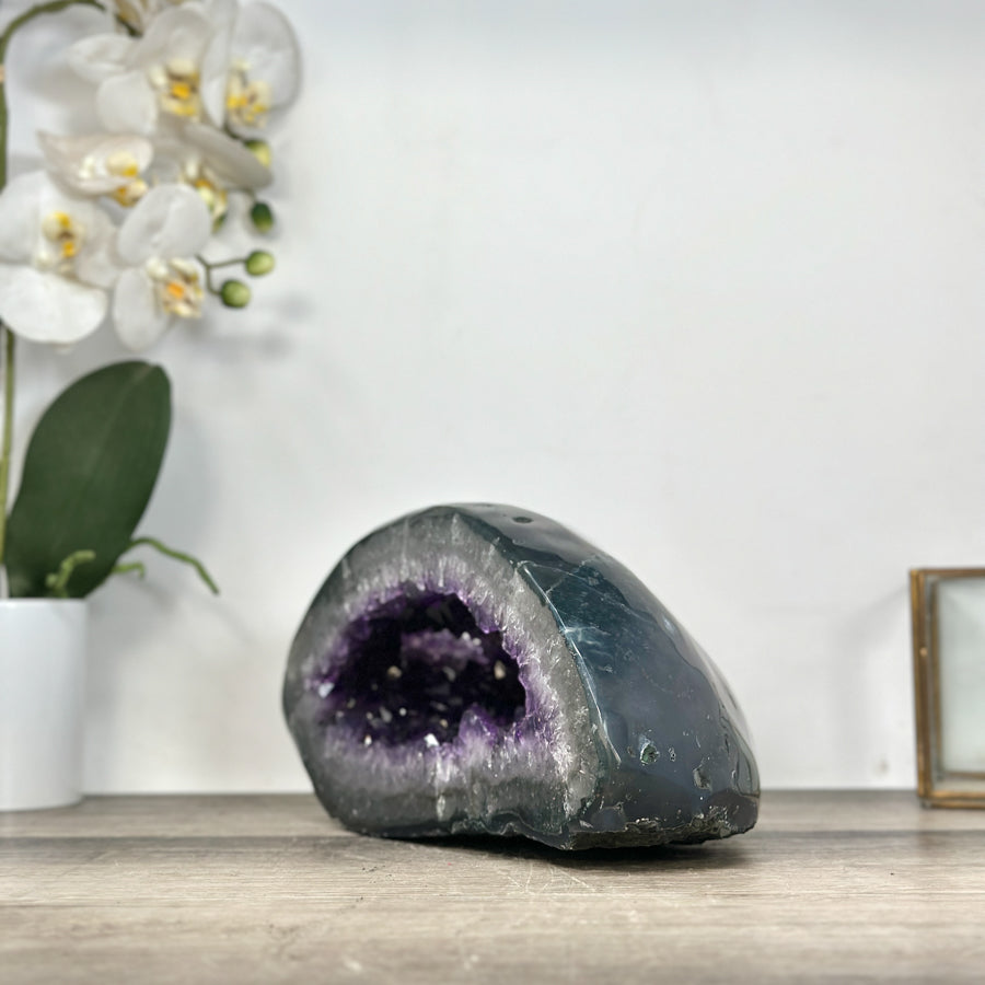 Amethyst &amp; Agate Geode with Crystal Cavity from uruguay - STGE0030