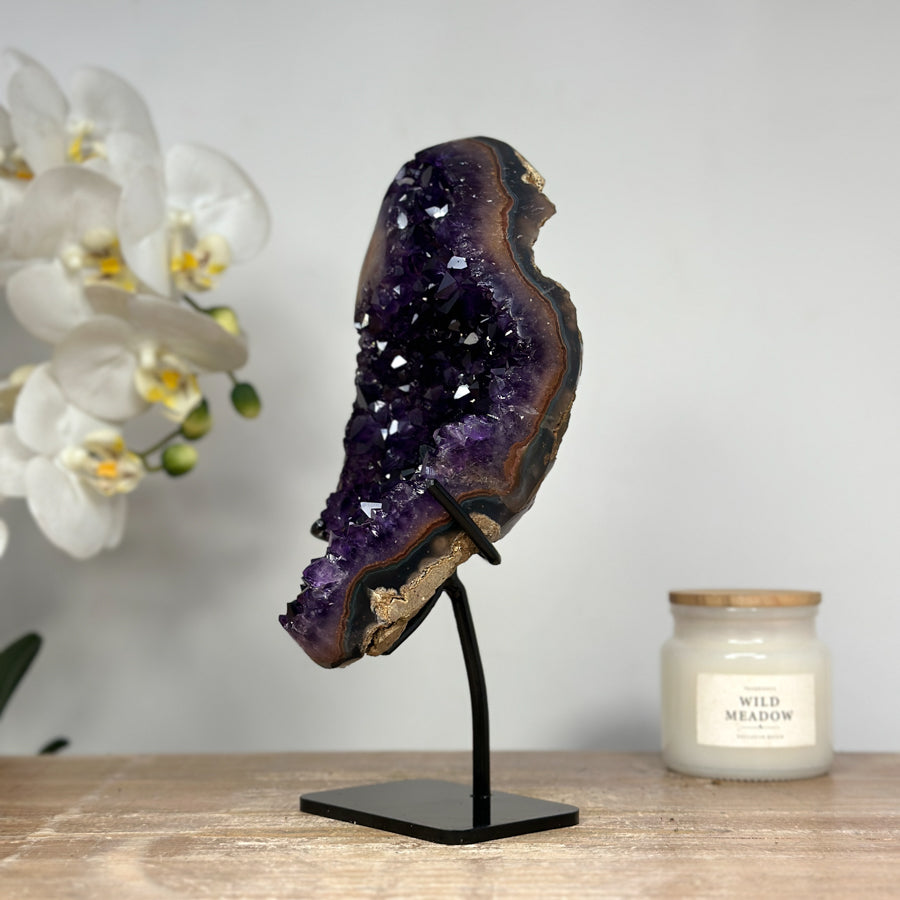 Top Quality Natural Amethyst Cluster with Agate Shell - MWS1414