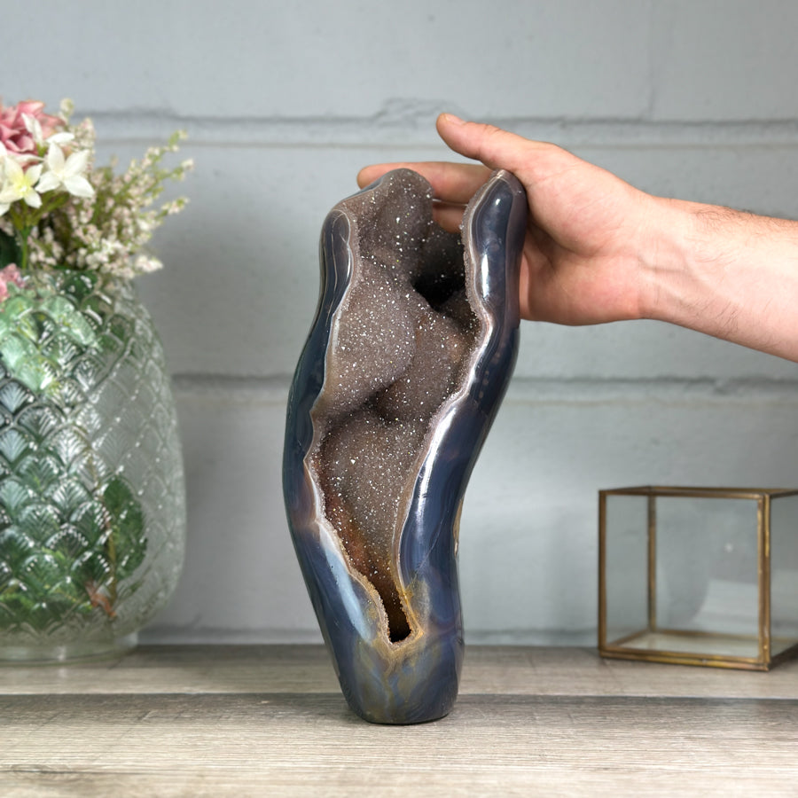 Large Natural Uruguayan Agate Geode Statement Piece - CBP1254