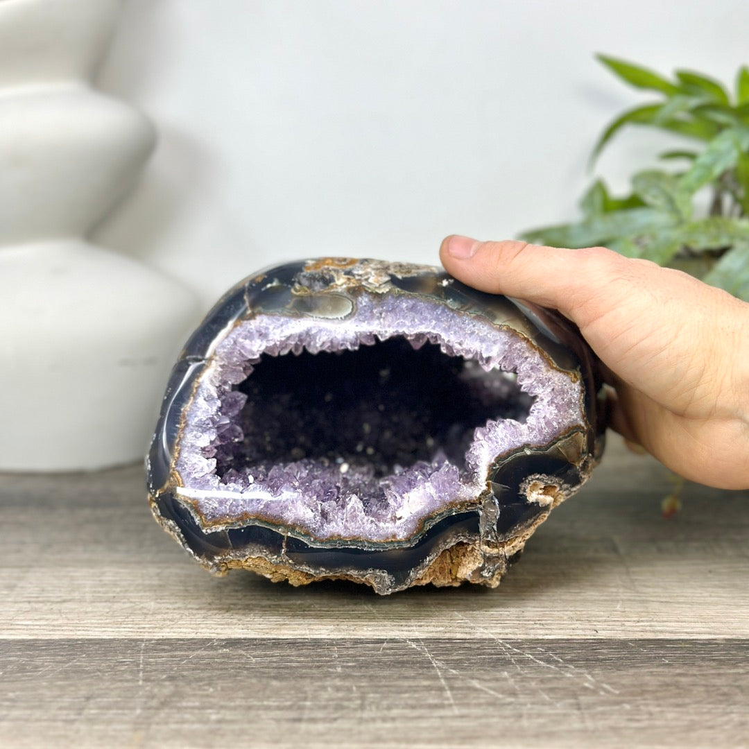 Natural Amethyst &amp; agate Geode - STGE0045
