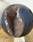 Banded Agate & Druzy Sphere Geode with Crystal Formation - SPH0226